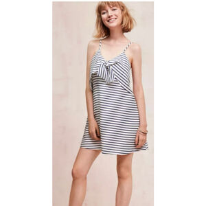 Maeve by Anthropologie Ahoy Swing Mini Dress Nautical Sailor Coastal Size M